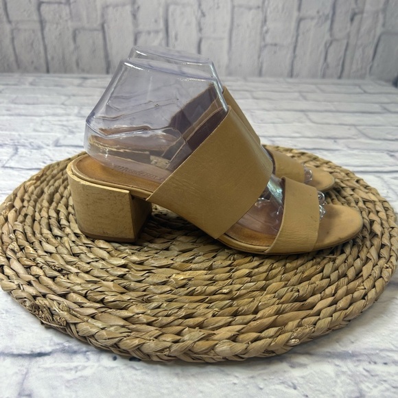 Madewell Women's Camel Slide Sandals w/Block Heel. Size 9. - Picture 5 of 9
